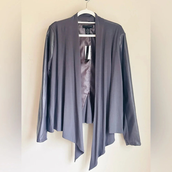 Grace Elements Faux Leather and Knit Open Jacket - Size XL - NWT - Picture 3 of 13